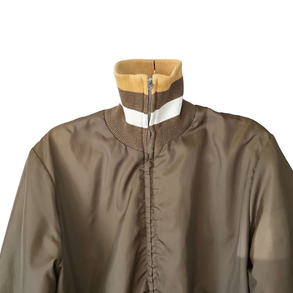 Vtg Sears Oakbrook Sportswear Mens Work Jacket Brown LG Faux Fur Lining - Picture 6 of 10